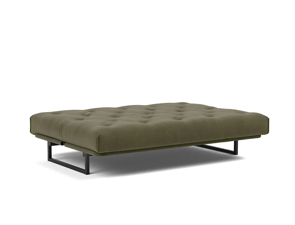 Диван-кровать Fraction 140 в обивке Cordufine 316 Pine Green, разложен