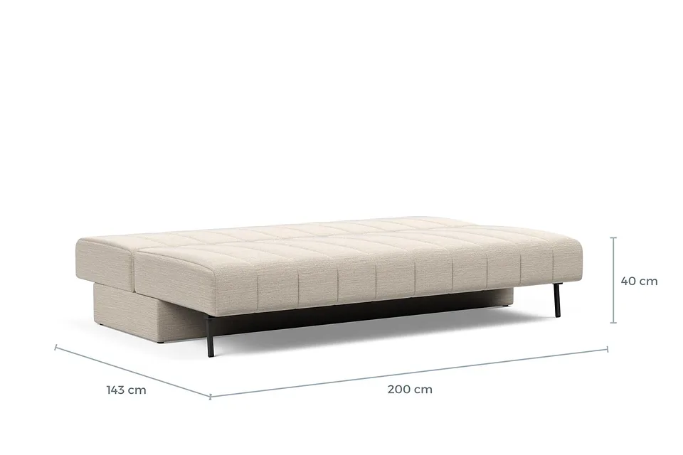Схема размеров в разложенном виде: диван-кровать Akello Sofa Bed