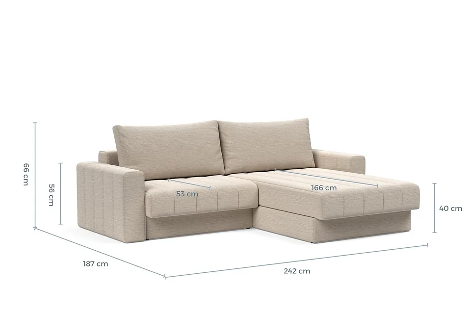 Схема размеров: диван-кровать Akello Sofa Bed Chaise With Arms