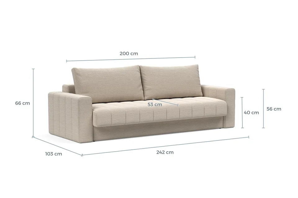 Схема размеров: диван-кровать Akello Sofa Bed with Arms