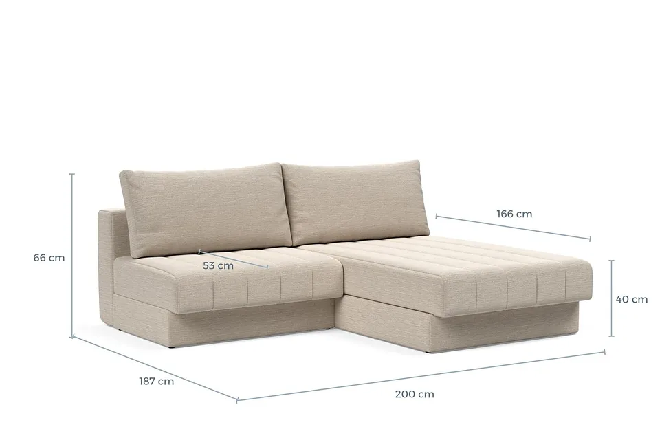 Схема размеров: диван-кровать Akello Sofa Bed With Chaise