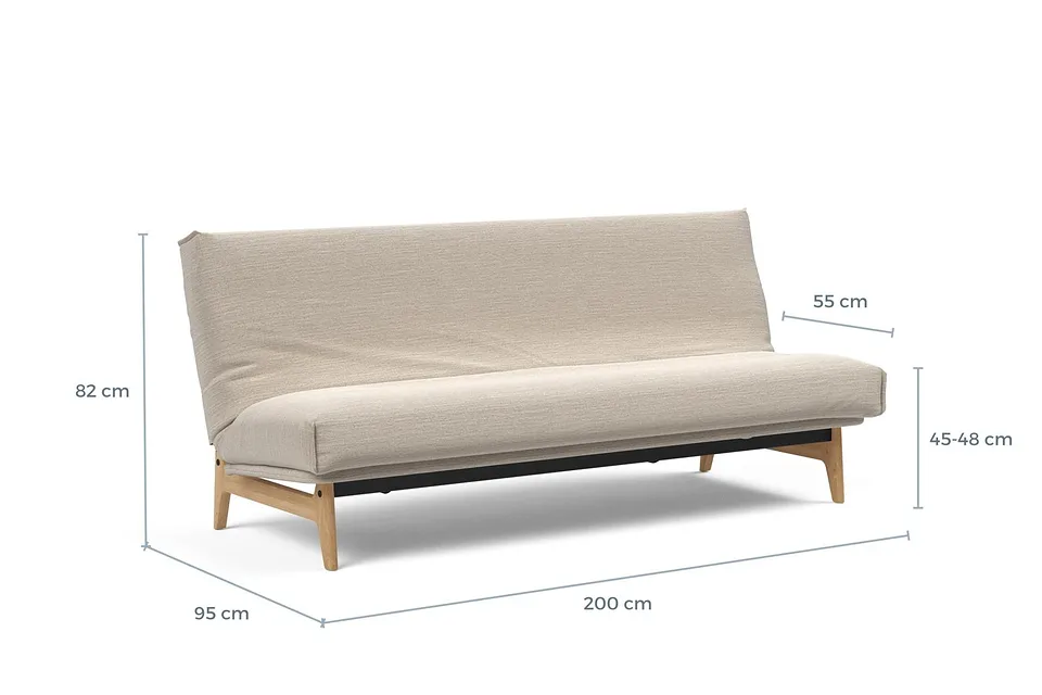 Схема размеров: диван-кровать Aslak Sofa Bed, версия 120