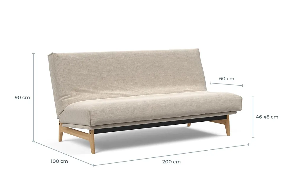 Схема размеров: диван-кровать Aslak Sofa Bed, версия 140