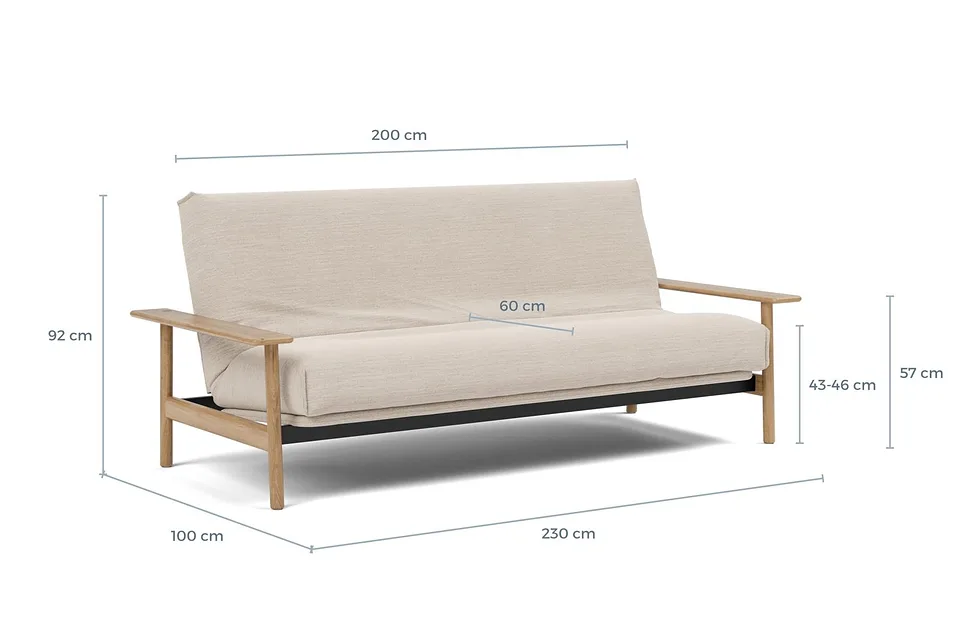 Схема размеров: диван-кровать Balder Sofa Bed