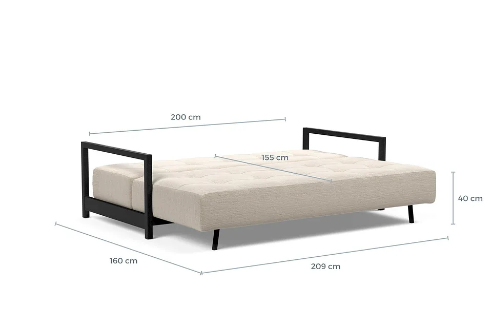 Схема размеров в разложенном виде: диван-кровать Bifrost D.E.L. Sofa Bed