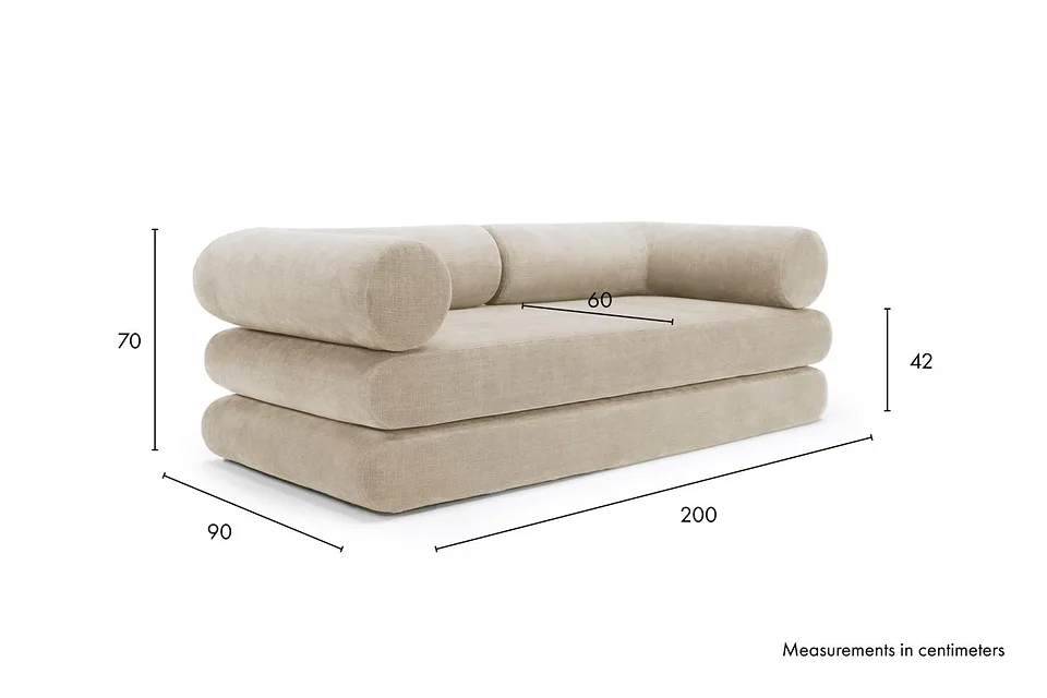 Схема размеров: кушетка Circlus Daybed With L-Shaped Arms