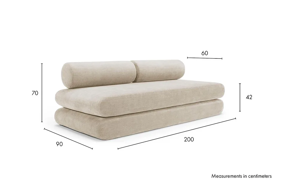 Схема размеров: кушетка Circlus Daybed With Round Cushions