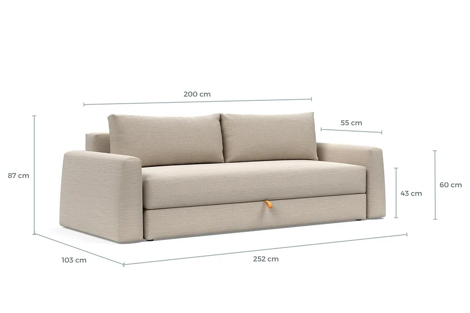 Схема размеров: диван-кровать Cone Sofa Bed