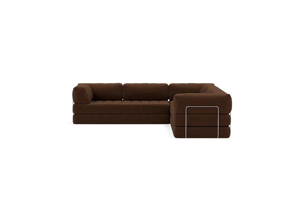 Диван-кровать CozyPad Sofa Bed Corner with arms, Innovation Living, в положении дивана — вид спереди