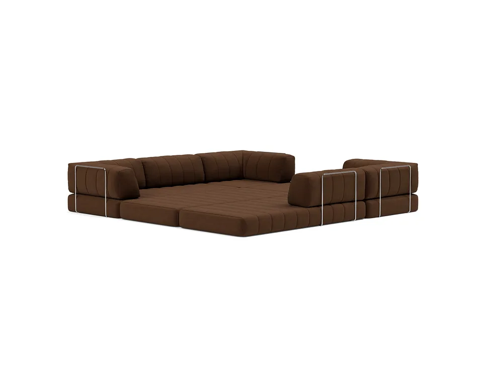 Диван-кровать CozyPad Sofa Bed Corner with arms, Innovation Living, в разложенном виде — вид в три четверти