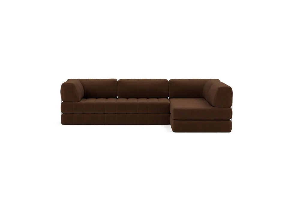 Диван-кровать CozyPad Sofa Bed L-Shape with arm, Innovation Living, в положении дивана — вид спереди