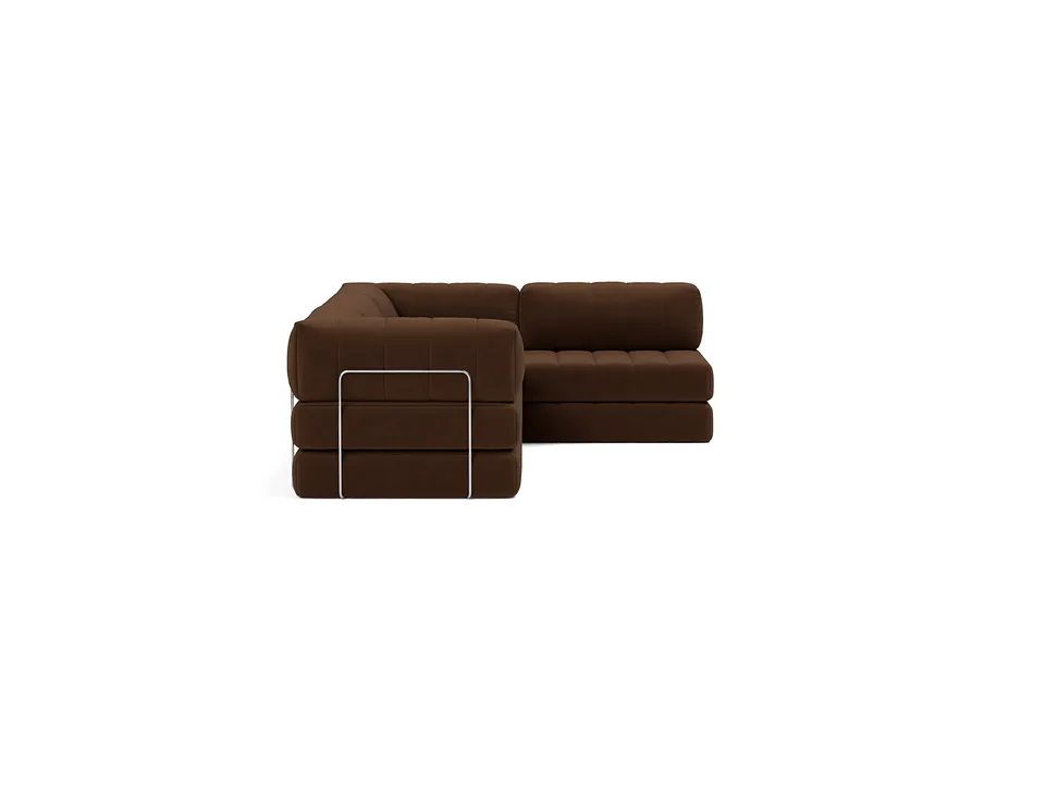 Диван-кровать CozyPad Sofa Bed L-Shape with arm, Innovation Living, в положении дивана — вид сбоку