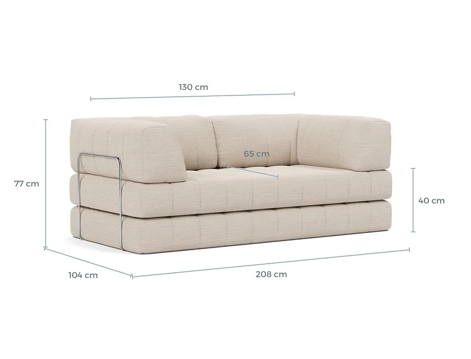 Схема размеров: диван-кровать CozyPad Sofa Bed with arms