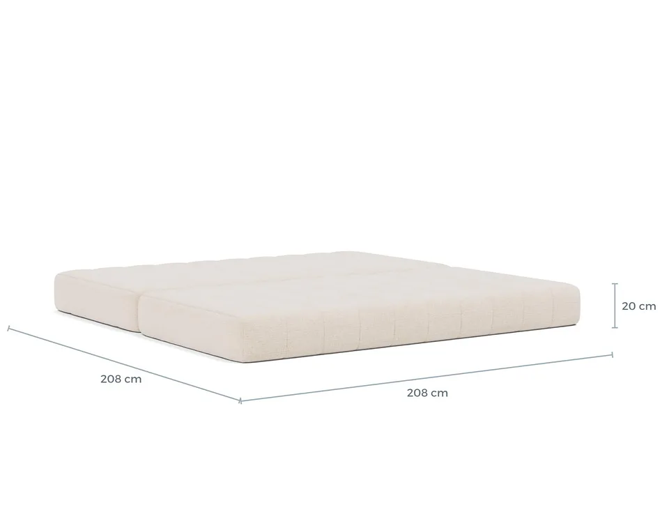 Схема размеров в разложенном виде: диван-кровать CozyPad Sofa Bed