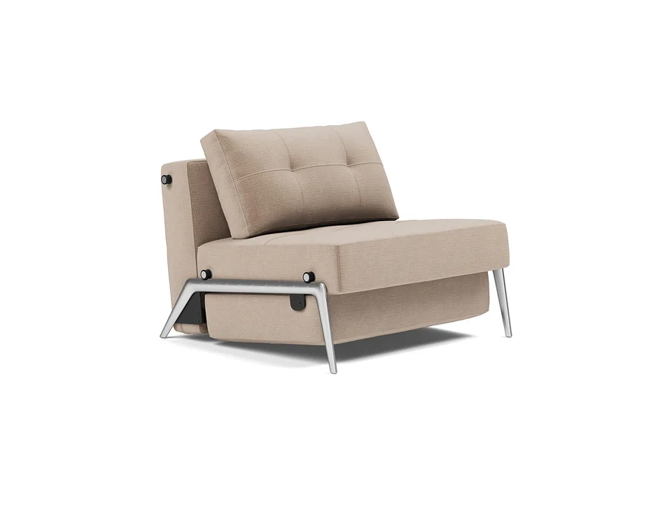 Кресло-кровать Cubed 90 Alu Chair, Innovation Living, в положении дивана — вид в три четверти