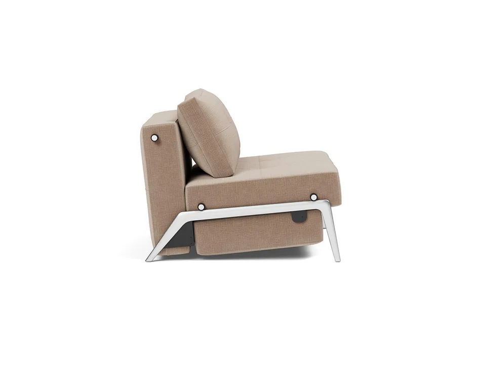 Кресло-кровать Cubed 90 Alu Chair, Innovation Living, в положении дивана — вид сбоку