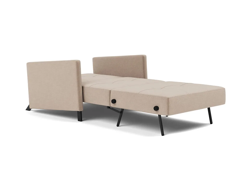 Кресло-кровать Cubed 90 Chair With Arms, Innovation Living, в разложенном виде — вид в три четверти