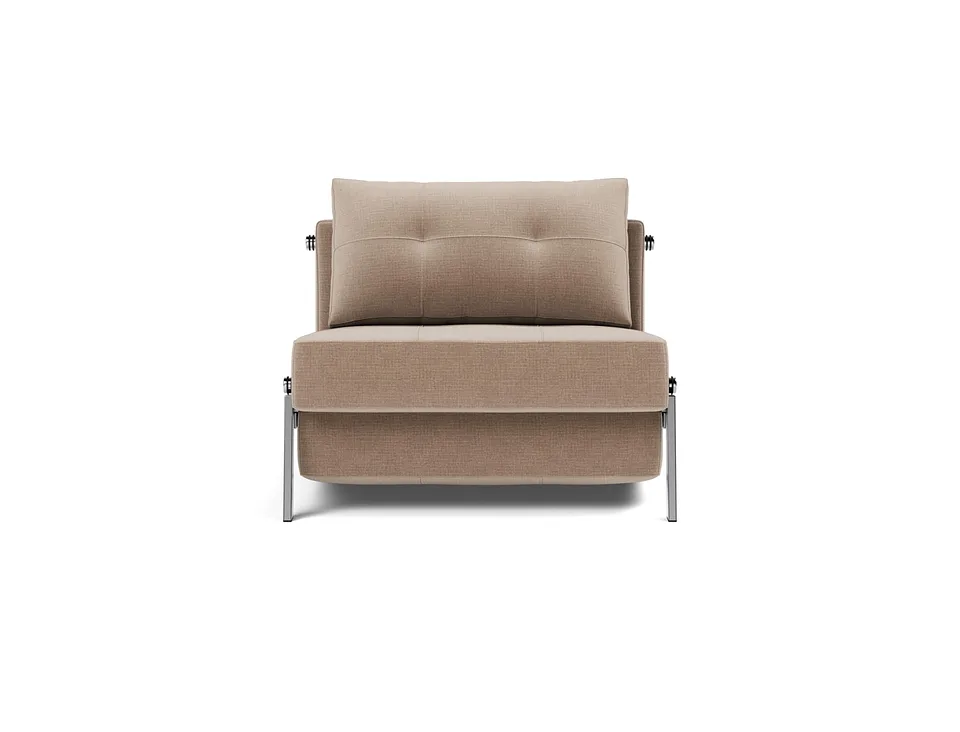 Кресло-кровать Cubed 90 Chrome Chair, Innovation Living, в положении дивана — вид спереди