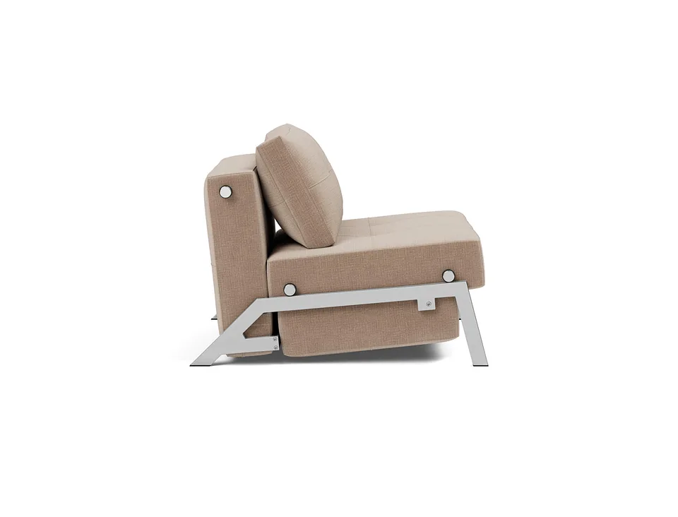 Кресло-кровать Cubed 90 Chrome Chair, Innovation Living, в положении дивана — вид сбоку