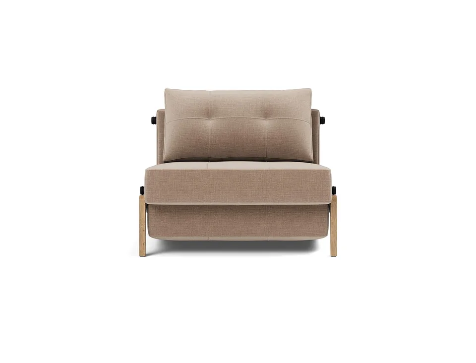 Кресло-кровать Cubed 90 Wood Chair, Innovation Living, в положении дивана — вид спереди