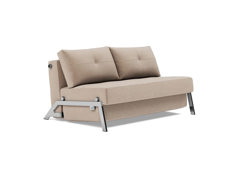 Диван-кровать Cubed Chrome Sofa Bed, Innovation Living, в положении дивана — вид в три четверти