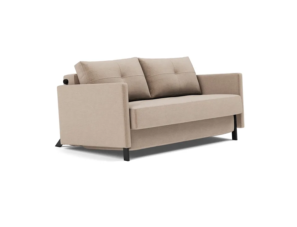 Диван-кровать Cubed Sofa Bed With Arms, Innovation Living, в положении дивана — вид в три четверти