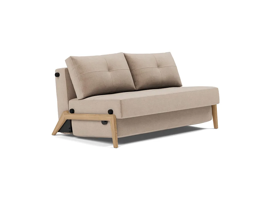 Диван-кровать Cubed Wood Sofa Bed, Innovation Living, в положении дивана — вид в три четверти