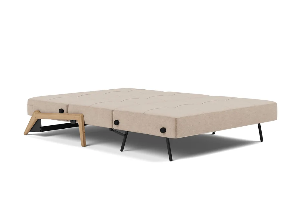 Диван-кровать Cubed Wood Sofa Bed, Innovation Living, в разложенном виде — вид в три четверти