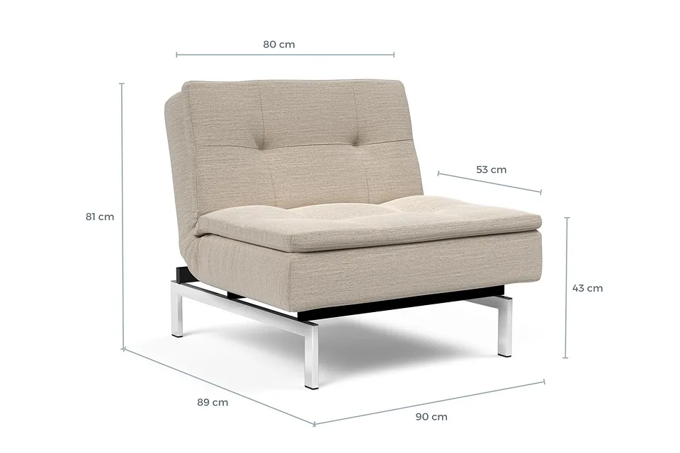 Схема размеров: кресло-кровать Dublexo Chrome Chair