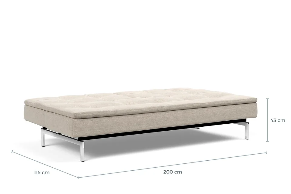 Схема размеров в разложенном виде: диван-кровать Dublexo Chrome Sofa Bed