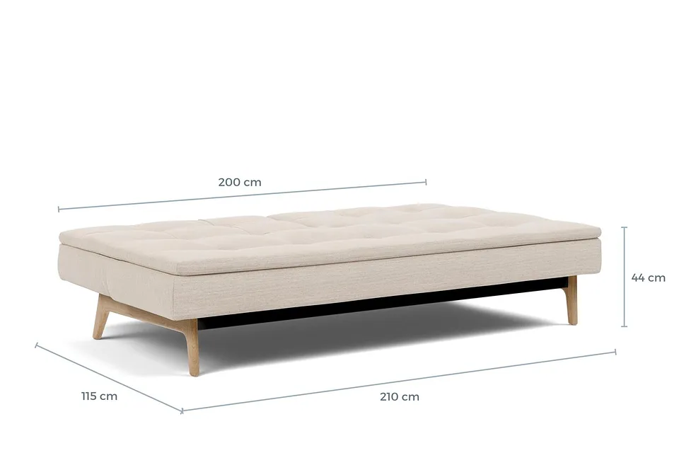 Схема размеров в разложенном виде: диван-кровать Dublexo Eik Sofa Bed
