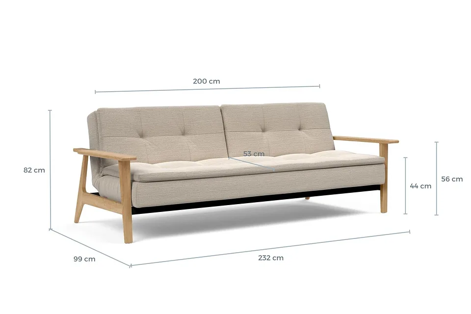 Схема размеров: диван-кровать Dublexo Frej Sofa Bed