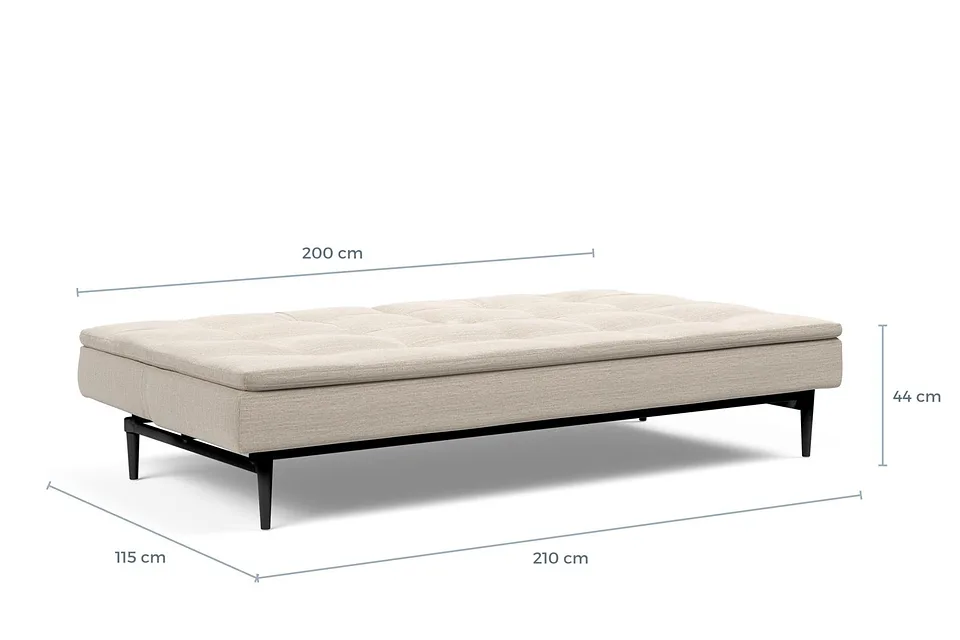 Схема размеров в разложенном виде: диван-кровать Dublexo Styletto Sofa Bed
