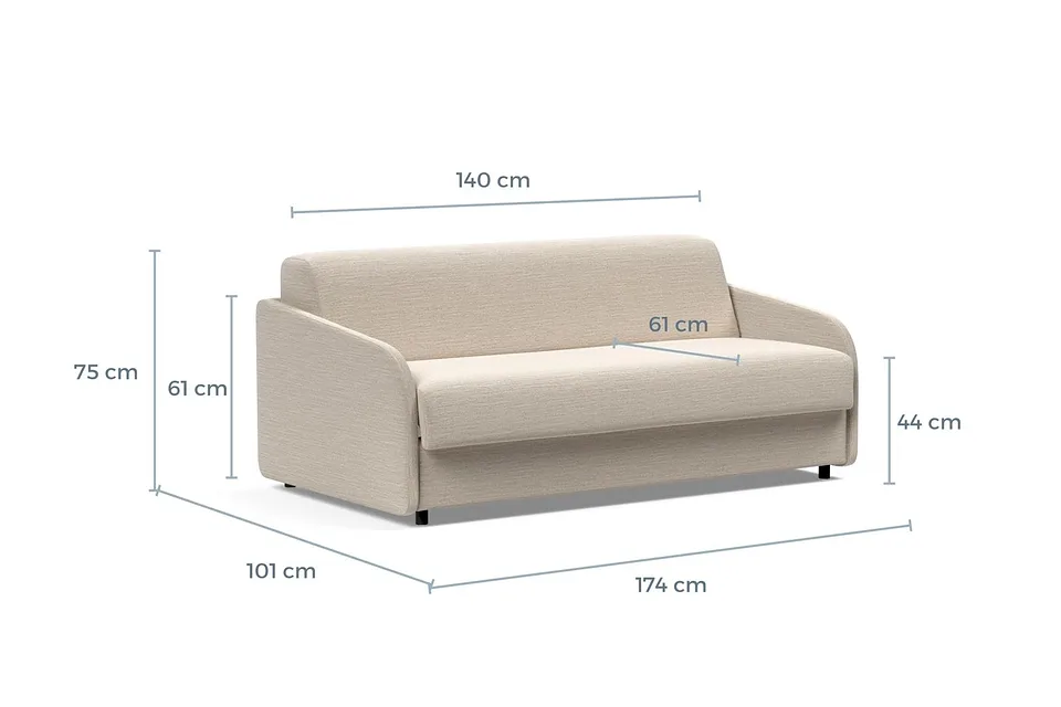 Схема размеров: диван-кровать Eivor Sofa Bed, версия 140