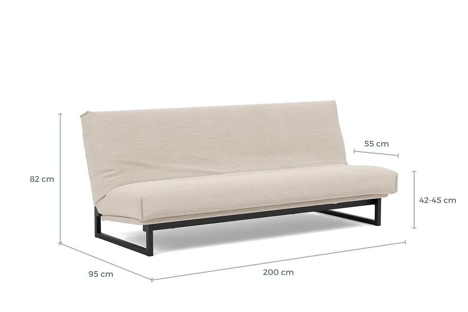 Схема размеров: диван-кровать Fraction Sofa Bed, версия 120