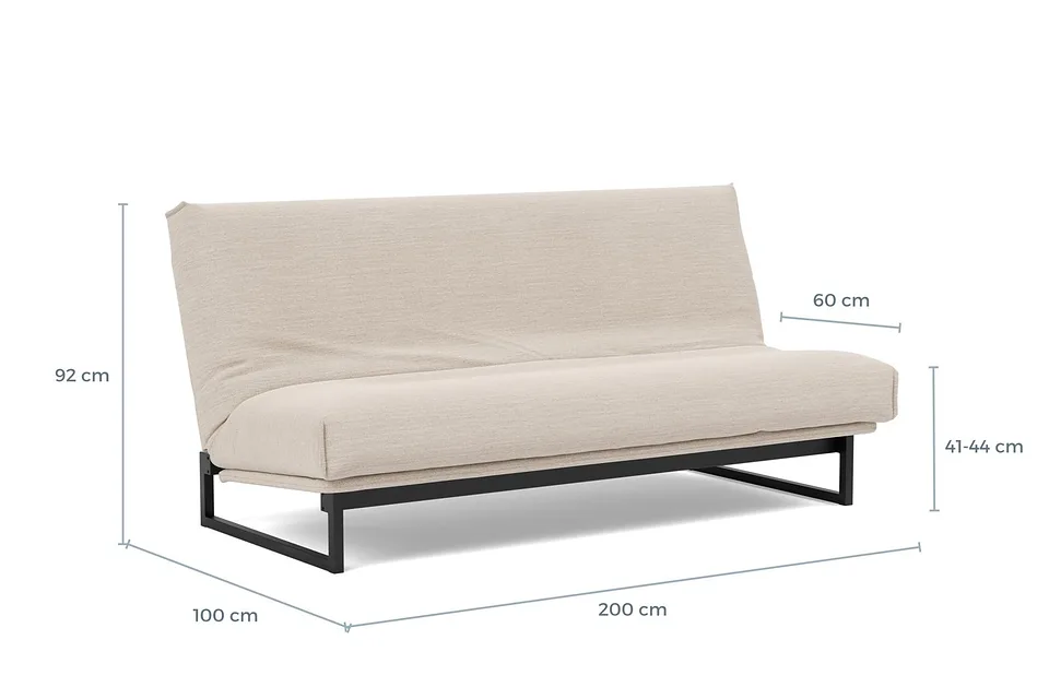 Схема размеров: диван-кровать Fraction Sofa Bed, версия 140