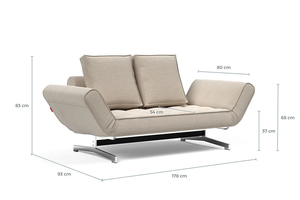 Схема размеров: кушетка Ghia Chrome Daybed
