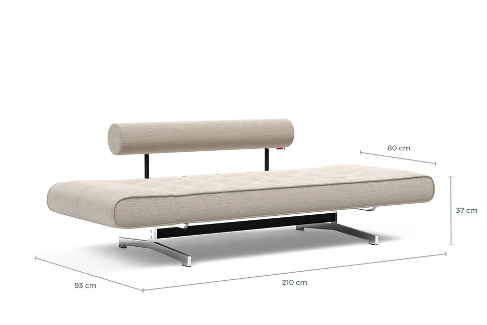 Схема размеров в разложенном виде: кушетка Ghia Chrome Daybed