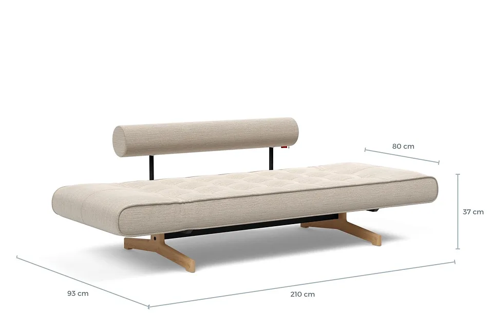 Схема размеров в разложенном виде: кушетка Ghia Wood Daybed