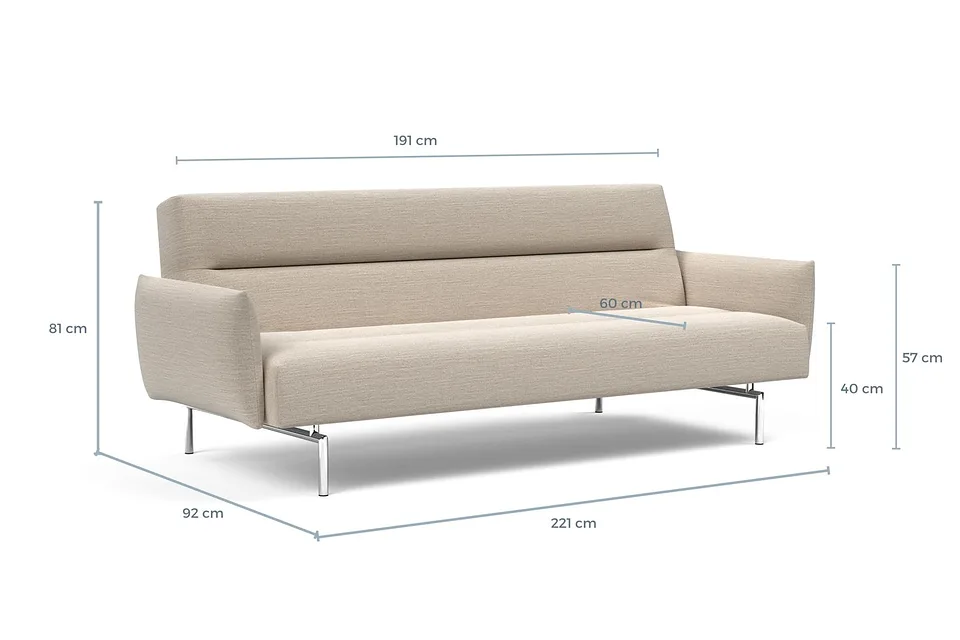 Схема размеров: диван-кровать Jillis Sofa Bed With Arms