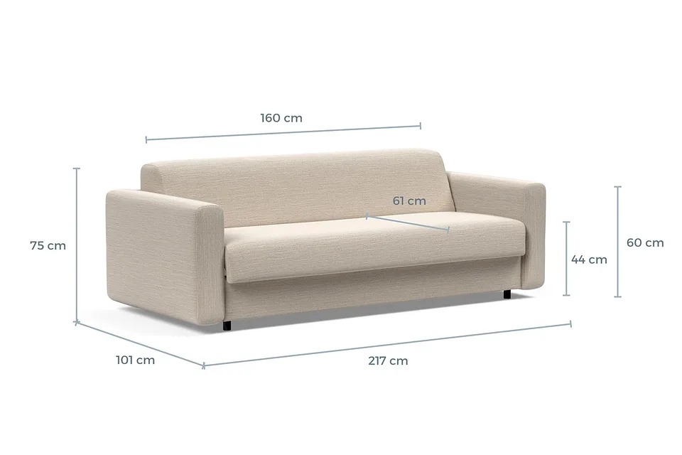 Схема размеров: диван-кровать Killian Sofa Bed, версия 160