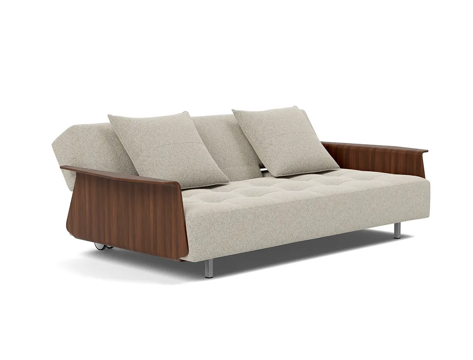 Диван-кровать Long Horn D.E.L. Sofa Bed With Arms, Innovation Living, в положении для отдыха — вид в три четверти