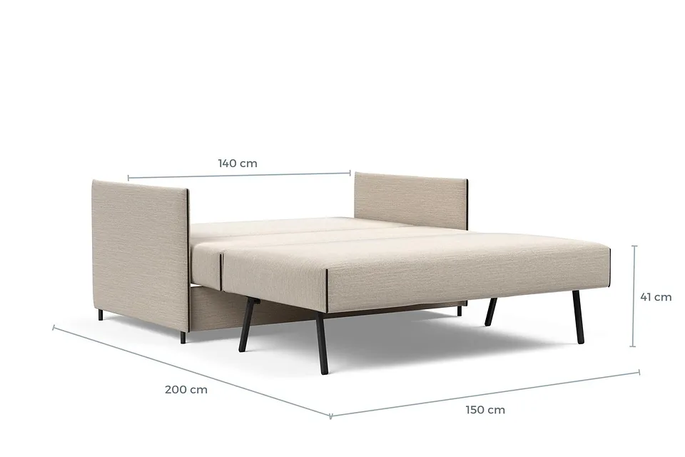 Схема размеров в разложенном виде: диван-кровать Luoma Sofa Bed