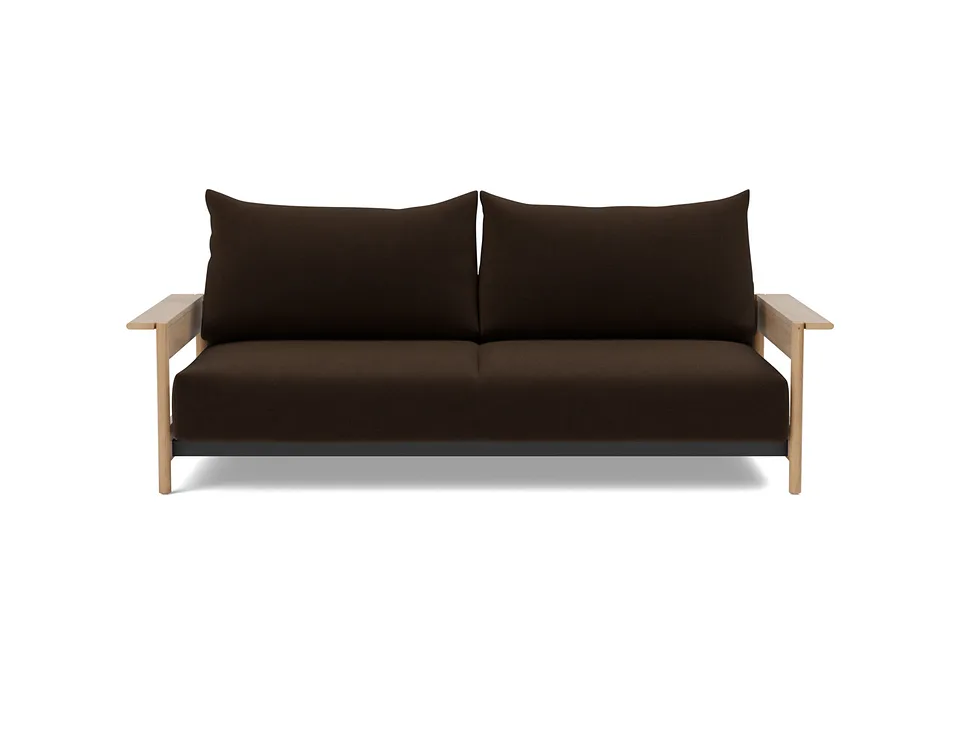 Диван-кровать Malloy Wood Sofa Bed, Innovation Living, в положении дивана — вид спереди