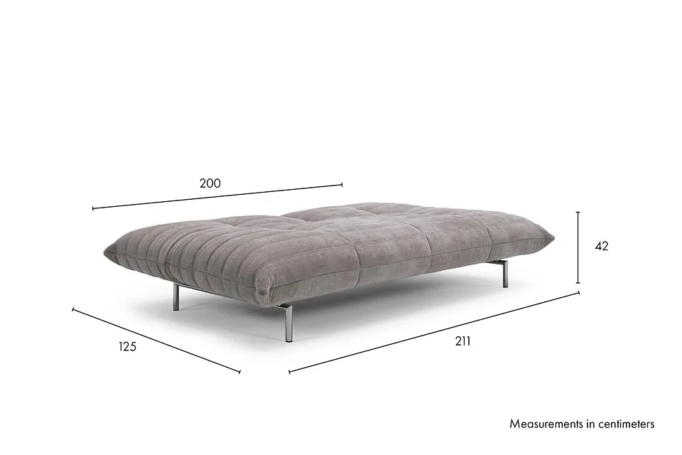 Схема размеров в разложенном виде: диван-кровать Mikunjo Sofa Bed