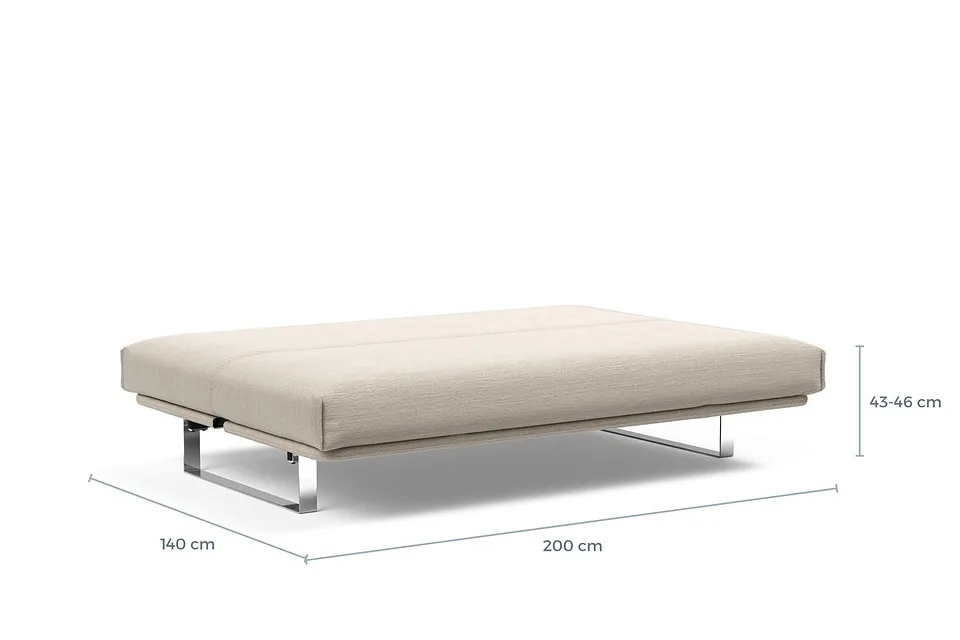 Схема размеров в разложенном виде: диван-кровать Minimum Sofa Bed