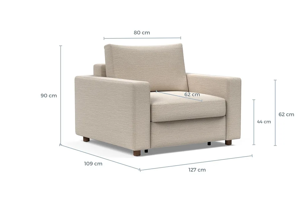 Схема размеров: кресло-кровать Neah Chair with Standard Arms