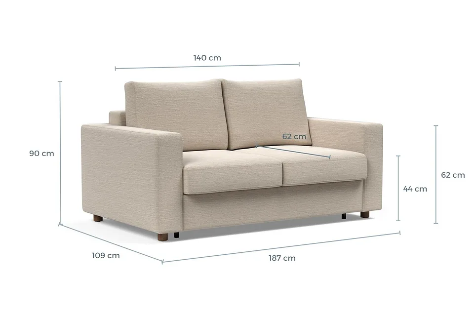 Схема размеров: диван-кровать Neah Sofa Bed with Standard Arms, версия 140