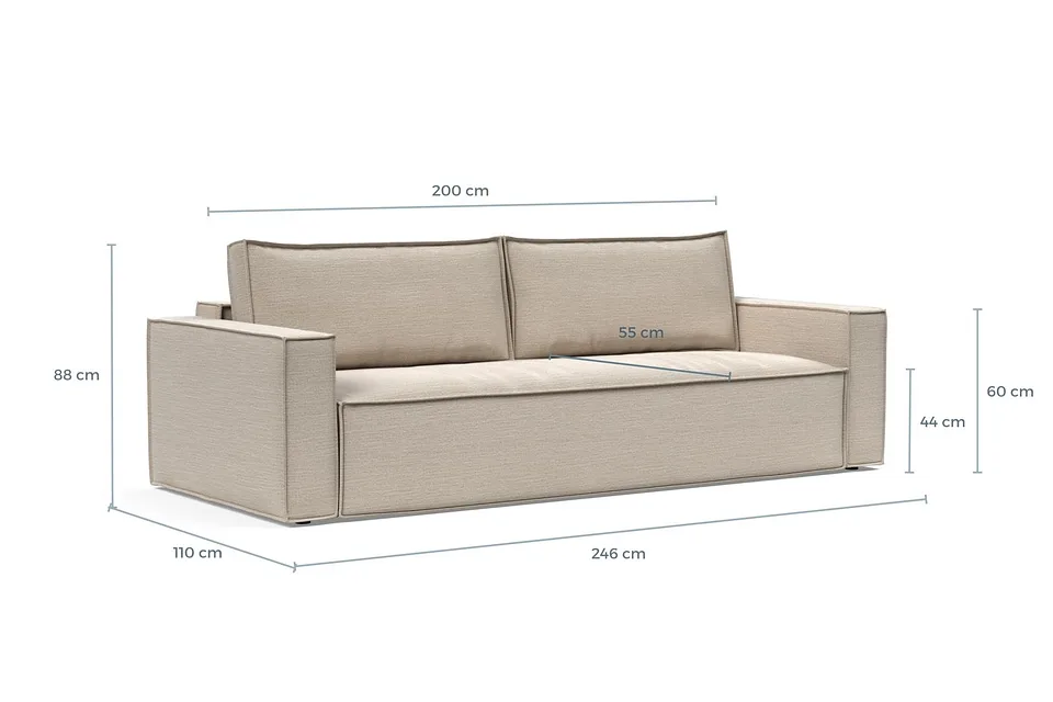 Схема размеров: диван-кровать Newilla Sofa Bed