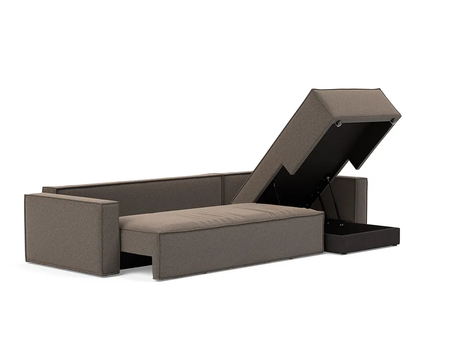 Диван-кровать Newilla Sofa Bed With Chaise, Innovation Living, с открытым ящиком для белья — вид в три четверти